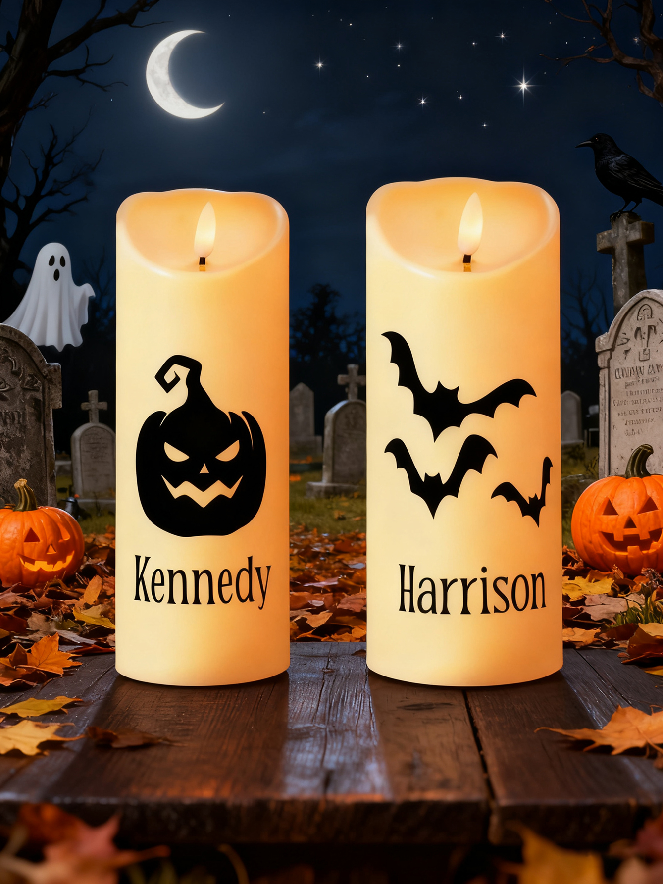 Halloween Personalized Flame-Free LED Candles